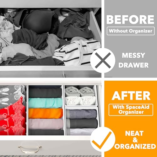 SpaceAid Drawer Organizer Bins, 12 Pack, White - Image 2