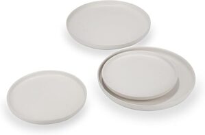MTLWTL Speckled White Plate Set, Microwave & Dishwasher Safe
