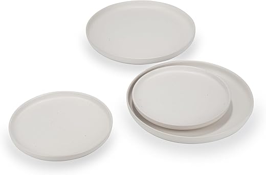 MTLWTL Speckled White Plate Set, Microwave & Dishwasher Safe