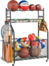 Mythinglogic Sports Equipment Garage Ball Storage Cart
