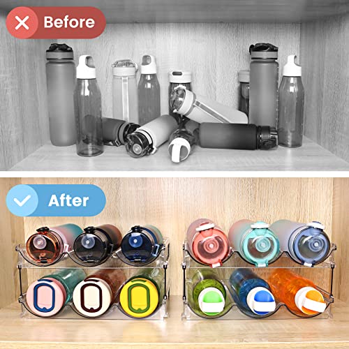 spospo Water Bottle Organizer Shelf, 4 Pack - Image 4