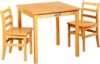 ECR4Kids Square Hardwood Table With Chairs, Kids Furniture