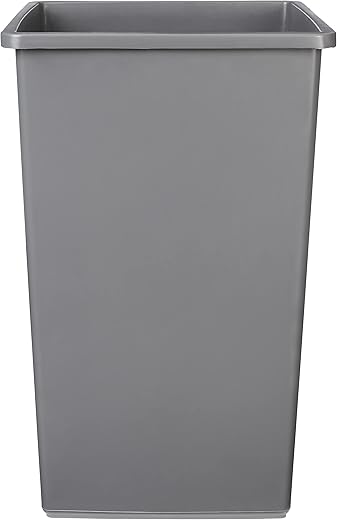 Amazon Basics Square Waste Container, 25 Gallons, Grey