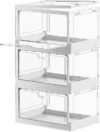 PRANDOM Stackable Clear Storage Bins, 70 Qt
