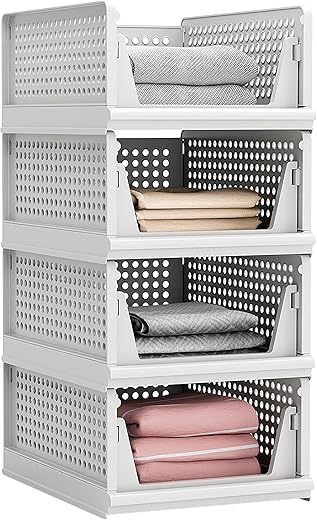 Proarea Stackable Plastic Storage Basket Organizer (4L)