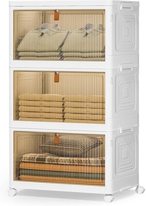 Proarea Stackable Plastic Storage Bins With Lid