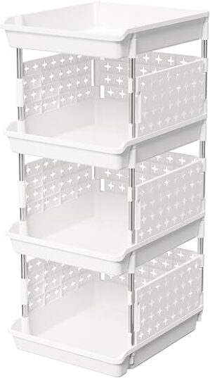 Lifewit Stackable Storage Baskets, 4 Tier Bins