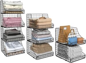 Lyuwanxian Stackable Wire Baskets For Closet Storage