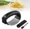 Kruggo Stainless Steel Garlic Press with Peeler