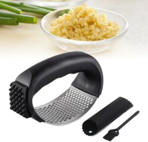Kruggo Stainless Steel Garlic Press with Peeler