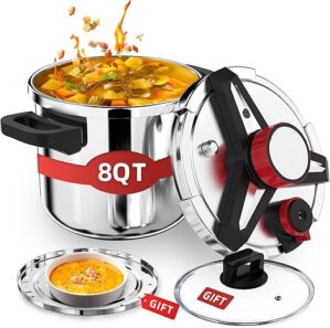 SVKLHY Stainless Steel Pressure Cooker 8 QT