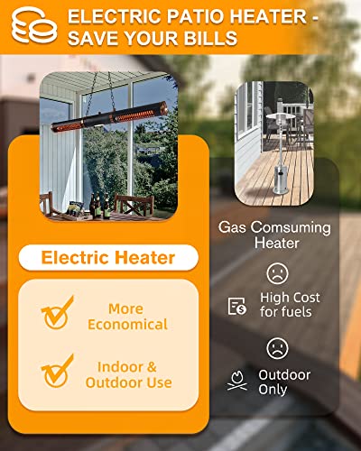 STAR PATIO Electric Hanging Patio Heater, 750/1500W Infrared - Image 5