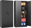 Approgreent Steel Storage Cabinet With Lockable Doors