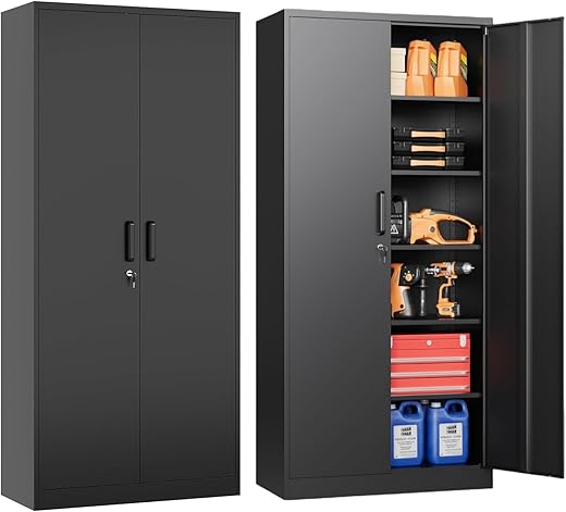 Approgreent Steel Storage Cabinet With Lockable Doors