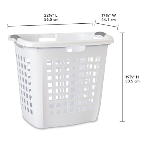 Sterilite Ultra Easy Carry Laundry Hamper, White - Image 3