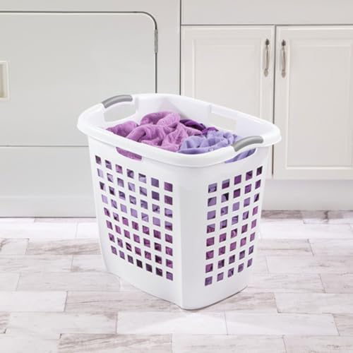 Sterilite Ultra Easy Carry Laundry Hamper, White - Image 4