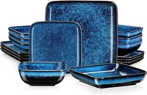 vancasso Stern Blue Square Dinnerware Set 16 Pieces