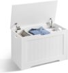 VASAGLE Storage Chest: Farmhouse Style Shoe Bench ULHS11WT