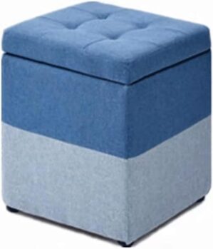 MGEMJMJ Storage Ottoman Cube Box, Cotton Linen Stools