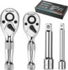 DURATECH Stubby Ratchet Set, 1/4 & 3/8-Inch