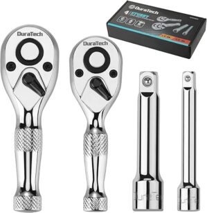DURATECH Stubby Ratchet Set, 1/4 & 3/8-Inch