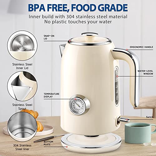 SULIVES Electric Kettle 1.7L Stainless Steel 1500W - Image 2