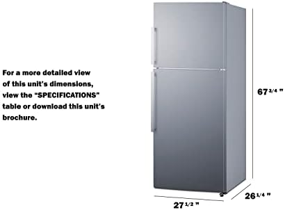 Summit Appliance 28" Wide Top Mount Refrigerator-Freezer FF1513SS - Image 4
