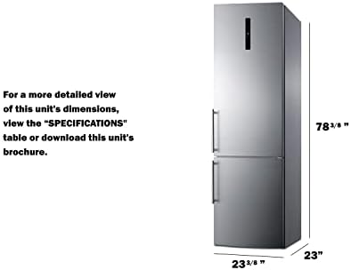 Summit Appliance FFBF181ES2 Bottom Freezer Refrigerator, Stainless Steel - Image 5