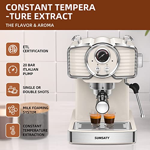 SUMSATY Professional Espresso Maker With Milk Frother - Image 3