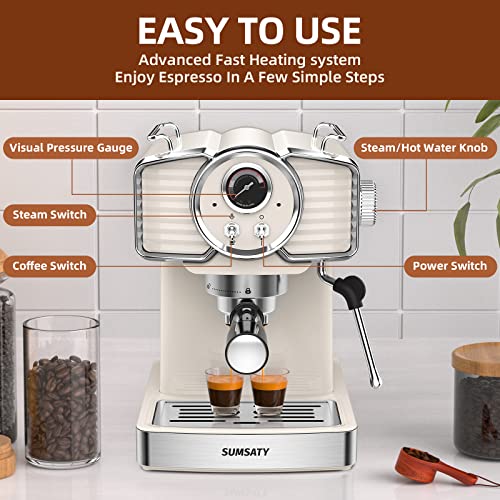 SUMSATY Professional Espresso Maker With Milk Frother - Image 5