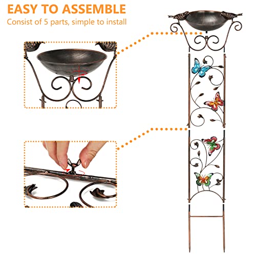 SUNNYPARK Bird Bath With Decorative Trellis - Image 3