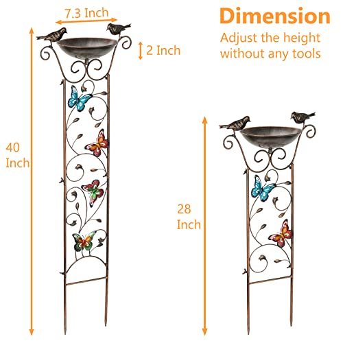 SUNNYPARK Bird Bath With Decorative Trellis - Image 4