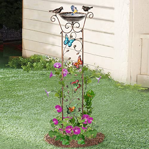 SUNNYPARK Bird Bath With Decorative Trellis - Image 5