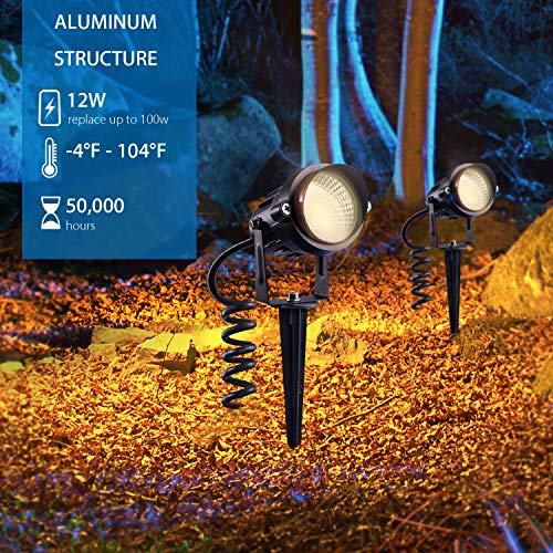 SUNVIE Outdoor LED Spotlights Waterproof 12W 3000K - Image 4