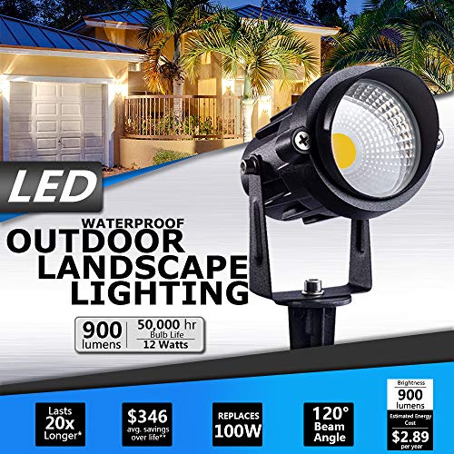 SUNVIE Outdoor LED Spotlights Waterproof 12W 3000K - Image 2
