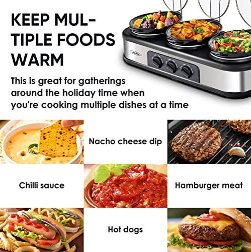Sunvivi Triple Slow Cooker Buffet Server 4.5 QT - Image 2
