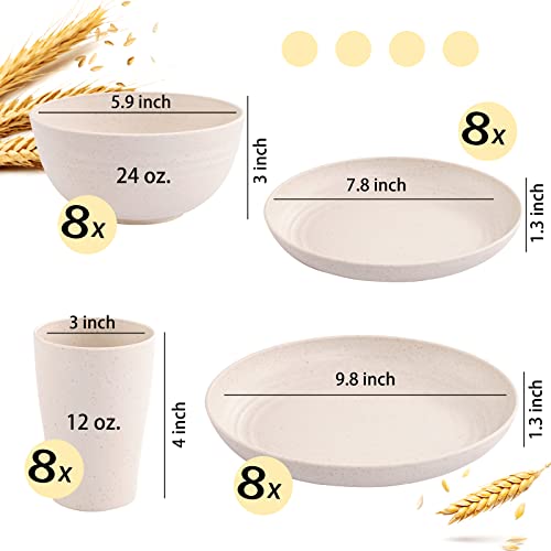 supernal Wheat Straw Unbreakable Dinnerware Set, Beige - Image 2