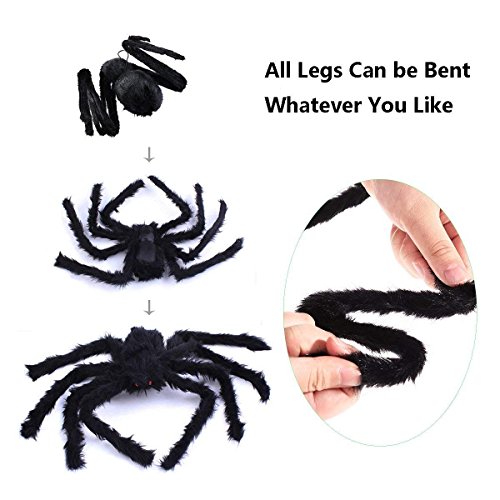 Supoice Halloween Decorations 4.9 Ft Black Spider - Image 2
