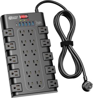 SUPERDANNY Surge Protector With 22 AC Outlets