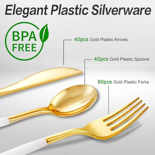 SUT Gold Disposable Silverware Set, 160Pcs - Image 2