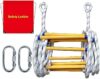 SUTON Emergency Fire Escape Ladder Flame Resistant Safety Rope Ladder with Hooks Fast to Deploy & Easy to Use Compact & Easy to Store Withstand Weight up to 2000 pounds (16ft)