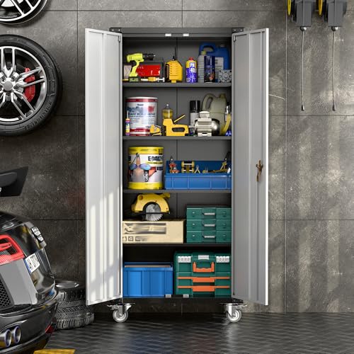 SUXXAN Garage Storage Cabinet With Wheels, 72 - Image 4