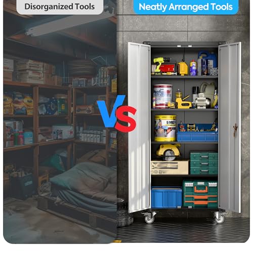 SUXXAN Garage Storage Cabinet With Wheels, 72 - Image 5
