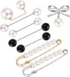 Jetec Sweater Shawl Clips Faux Pearl Brooch Pins