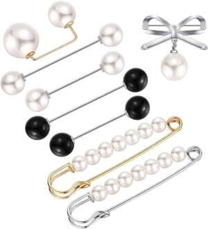 Jetec Sweater Shawl Clips Faux Pearl Brooch Pins