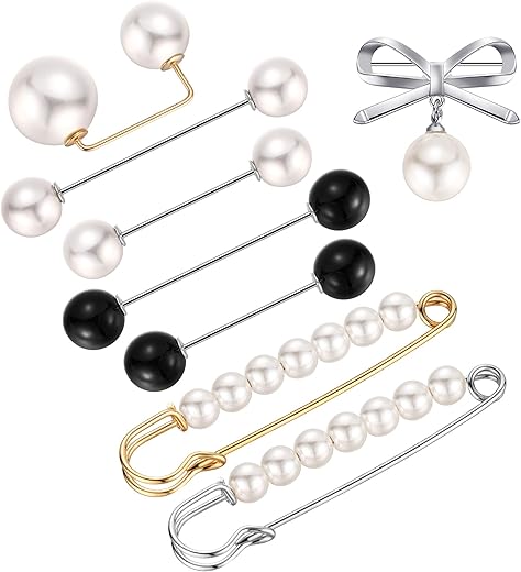 Jetec Sweater Shawl Clips Faux Pearl Brooch Pins