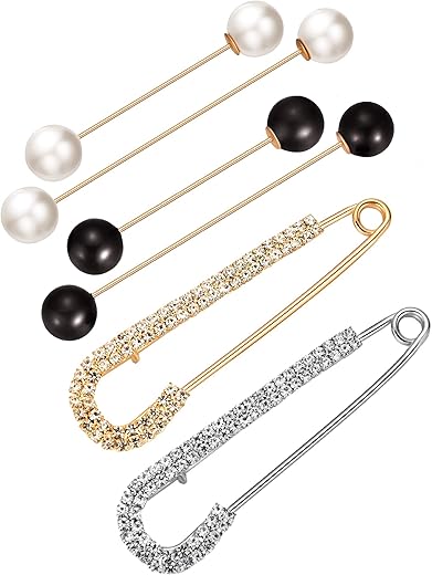 Chuangdi Sweater Shawl Clips Retro Pearl Brooch