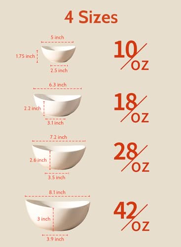 Sweese Porcelain Serving Bowls, Microwave & Dishwasher Safe - Image 2