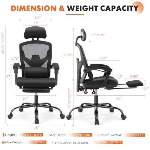 Sweetcrispy Ergonomic High-Back Mesh Office Chair - Image 2