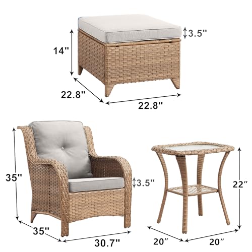 Swivel Chairs Set - 5 Piece Outdoor Conversation - Image 2